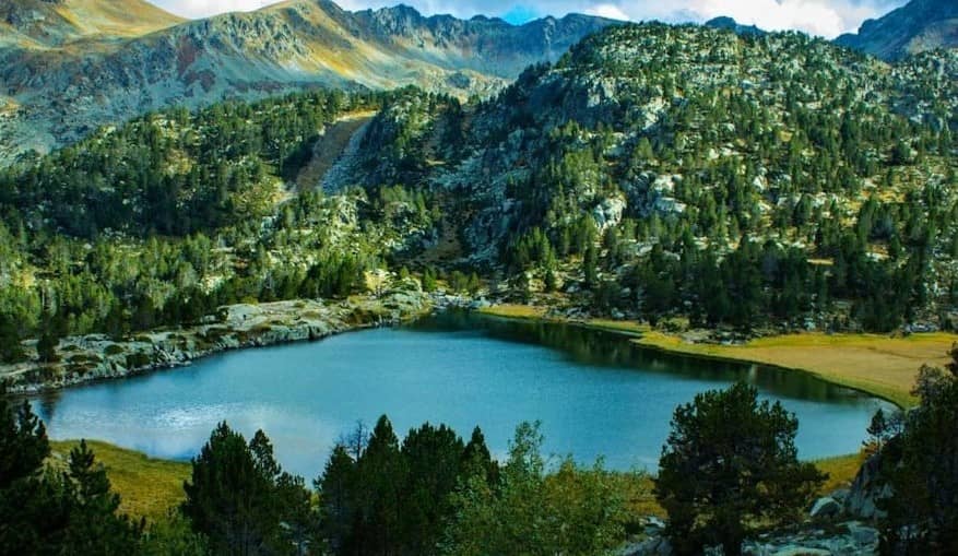 Mountain lake in Andorra in summer