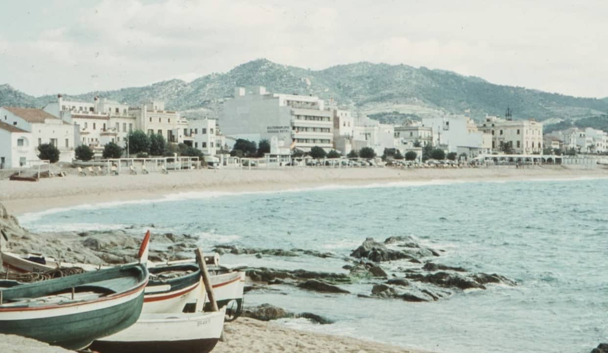 Boats on the sand at the town beach
