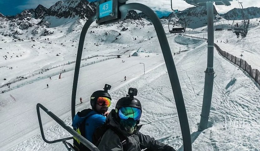 Ski lift on the slopes of Grandvalira