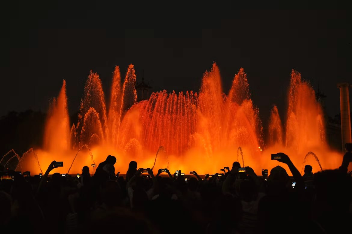 La Font Màgica de Montjuïc durant l'espectacle del vespre