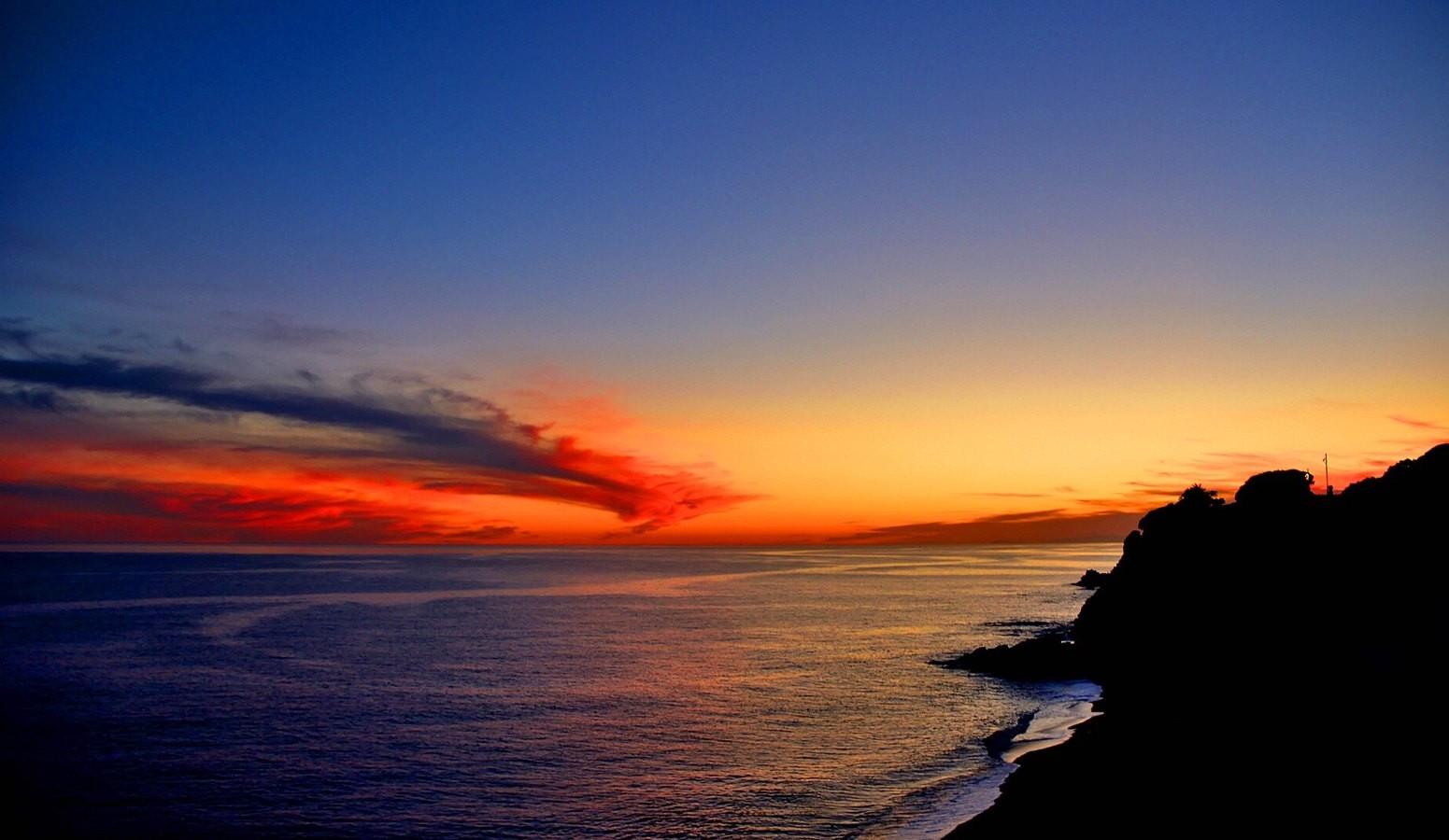 Atardecer sobre la playa de Calella