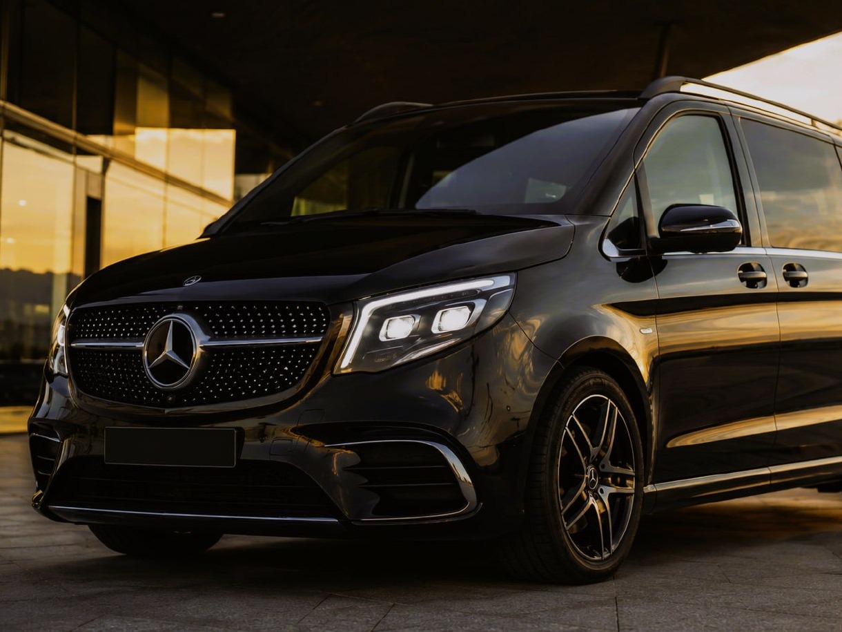 Mercedes V-Class by Let's GO Transfer at sunset
