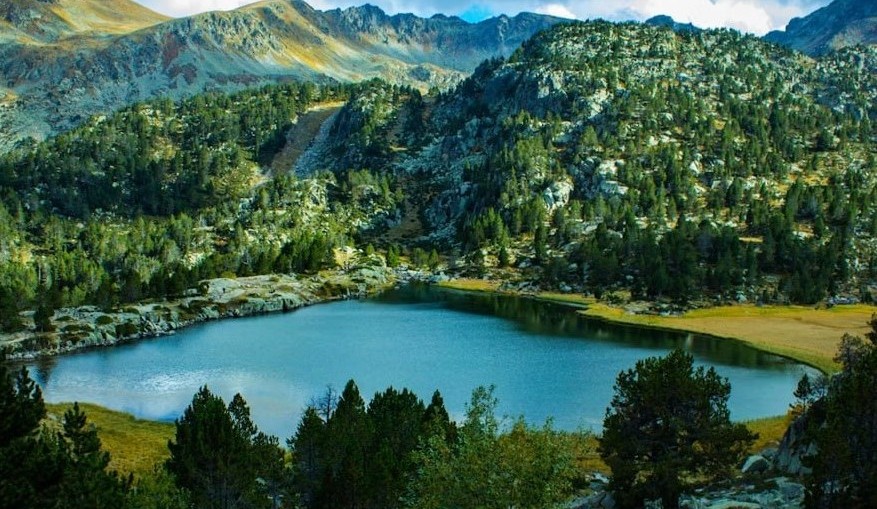 Mountain lake in Andorra in summer