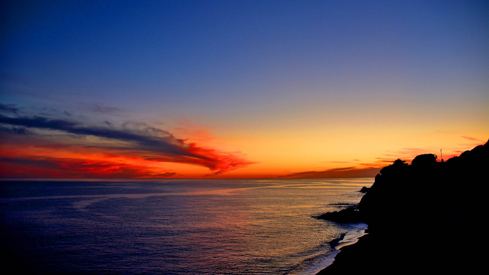 Atardecer en la playa de Calella