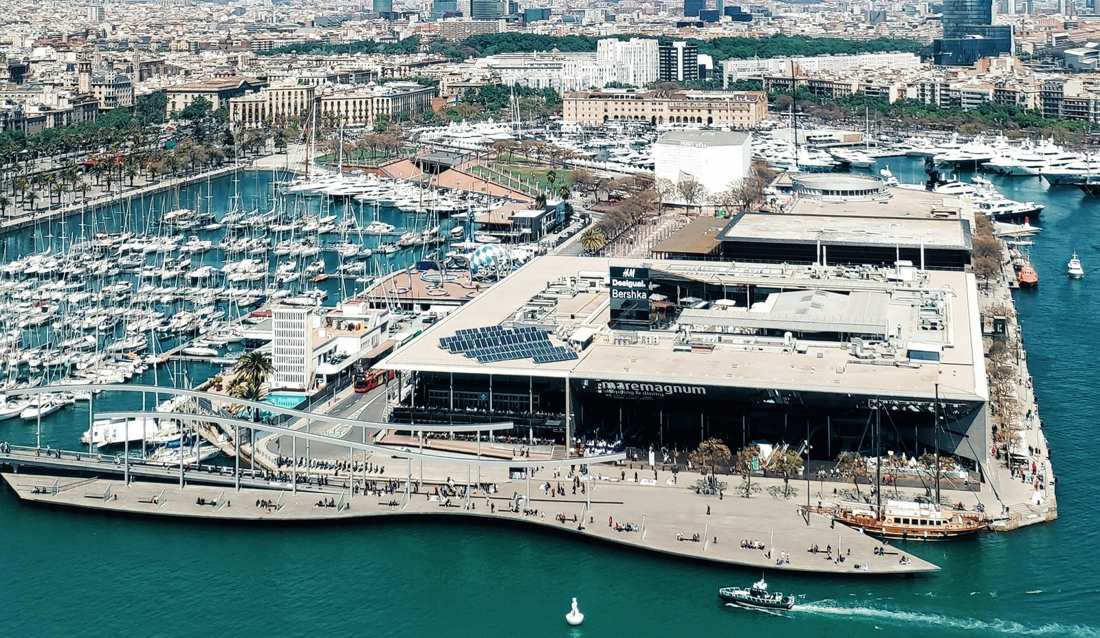 Port Vell and the Maremagnum shopping centre in Barcelona's old harbour