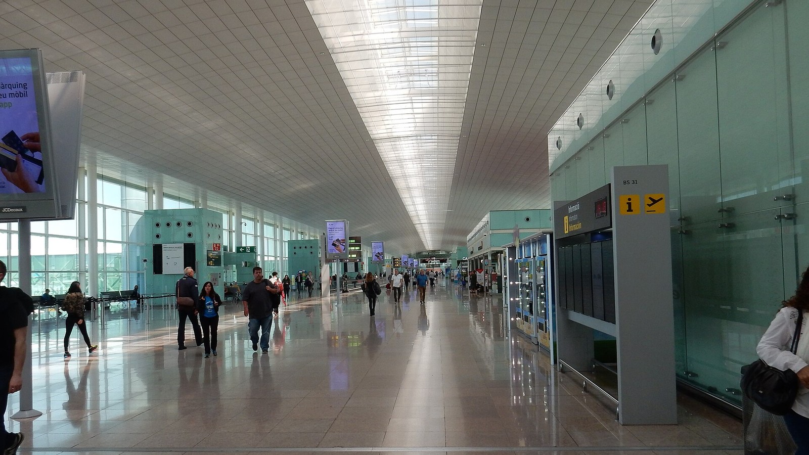 Inside the Terminal 1 concourse at Barcelona airport