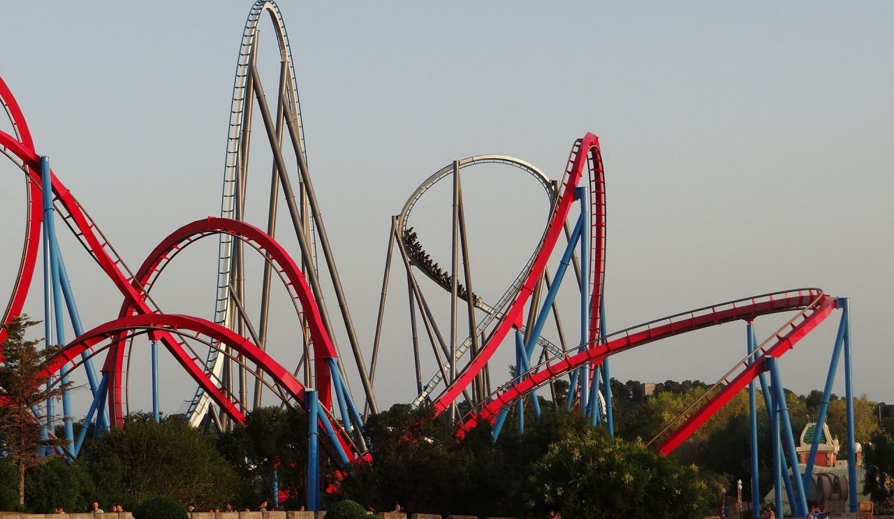 PortAventura park behind the fortress wall