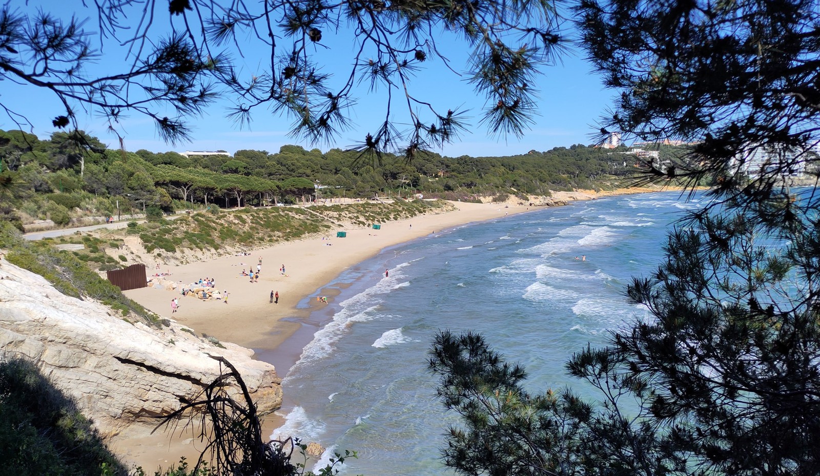 Cala de Salou enmarcada por pinos