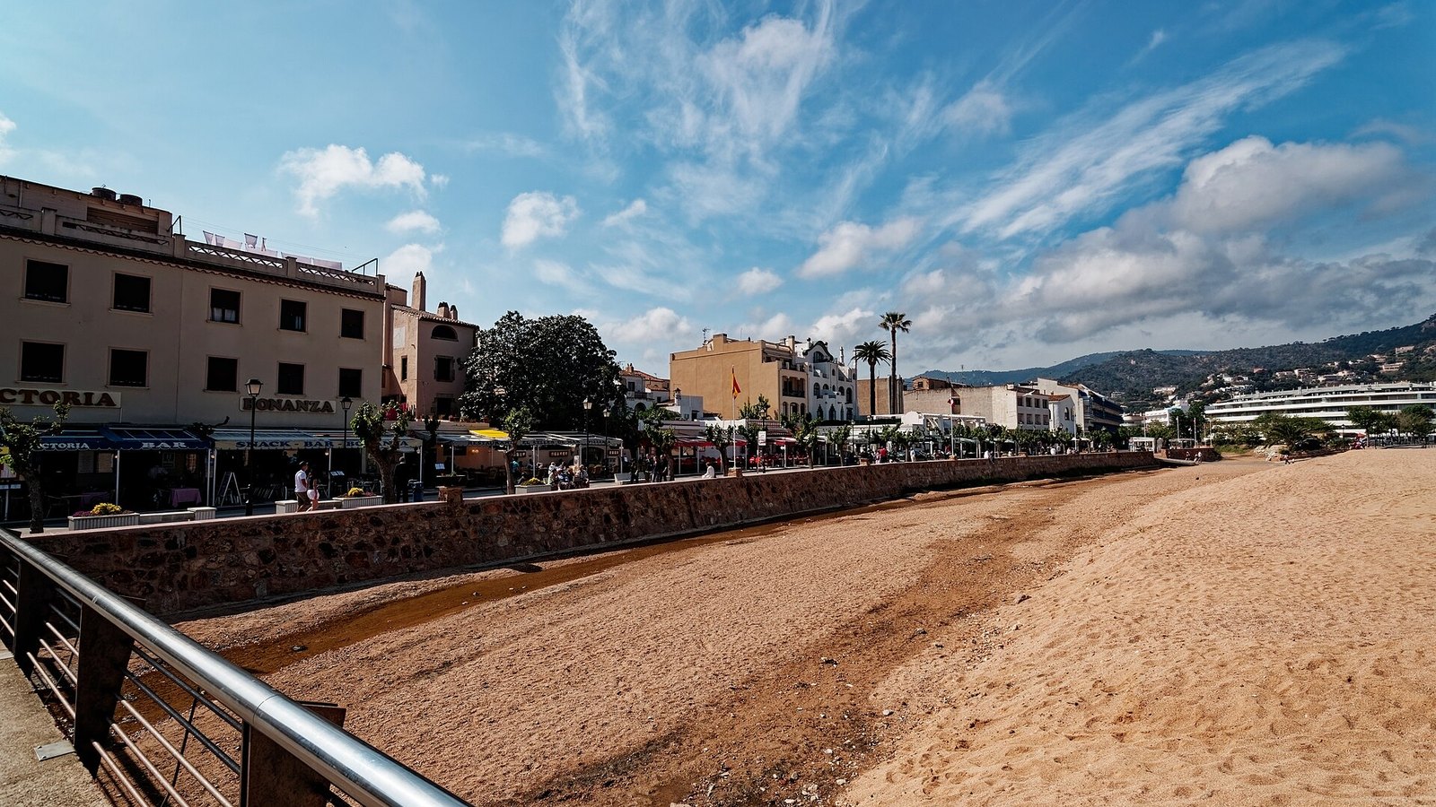 The seafront and beach of Tossa